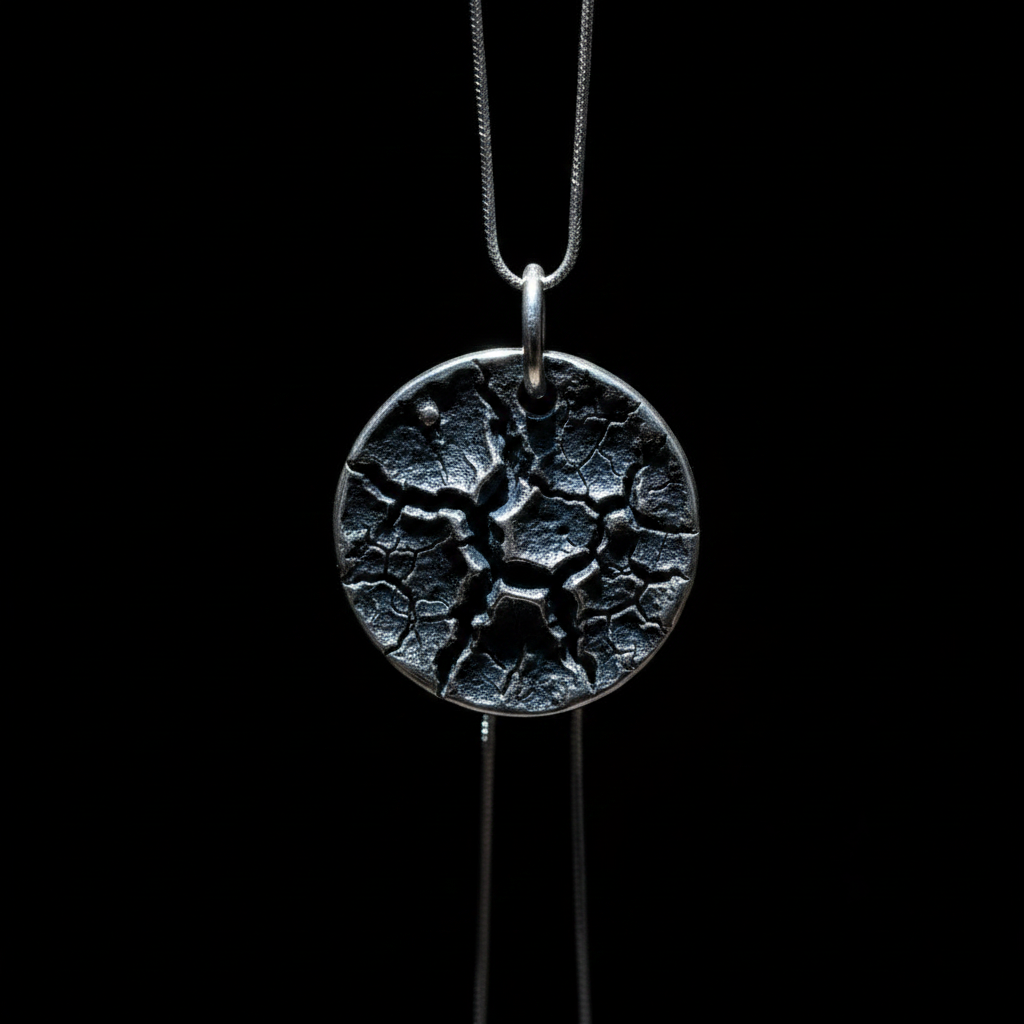 Soil necklace dark spotlight shot